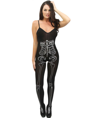 Bouquet Lace Bodystocking with Keyhole Bow Detail