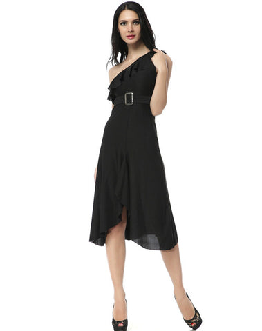 PeplumBusiness Style Mini Dress - Black