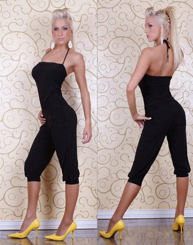 Cut Out Side Legging With Matching Top - Black