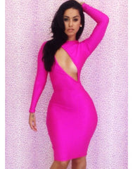 Cut Out Bodycon Dress - Pink