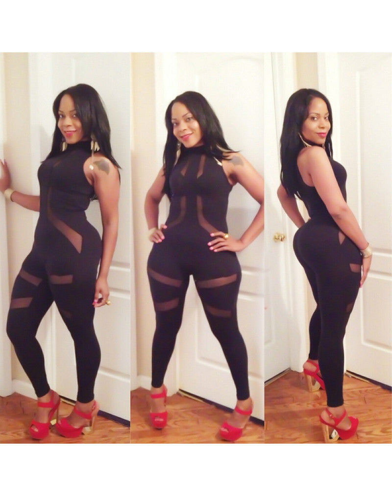 Sexy Bodycon Jumpsuit - Black