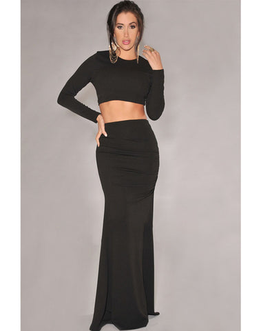 Black Netted Cut Out Dress - Black