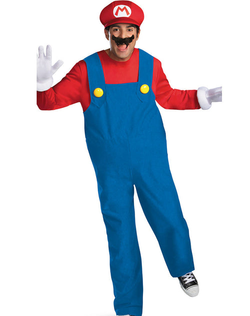Mens Deluxe Mario Costume - Blue
