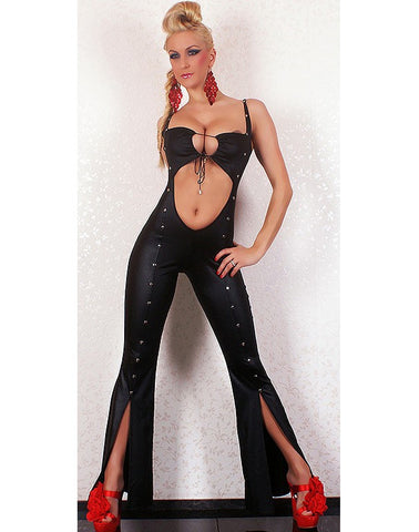 Punk Wetlook Jumpsuit - Gold