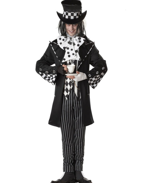 Dark Mad Hatter Costume - Black, White