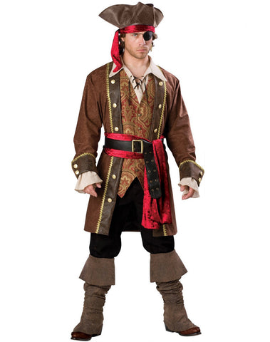 Captain Jack Sparrow Costume - Brown, Black, White