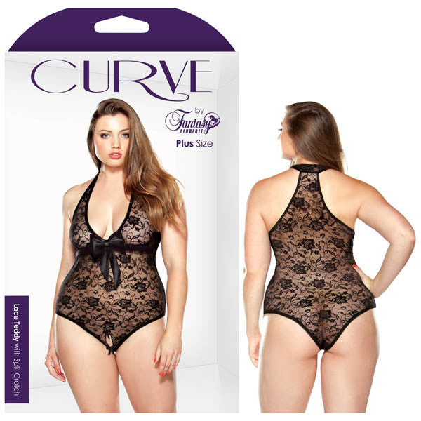 Curve Lace Teddy with Split Crotch