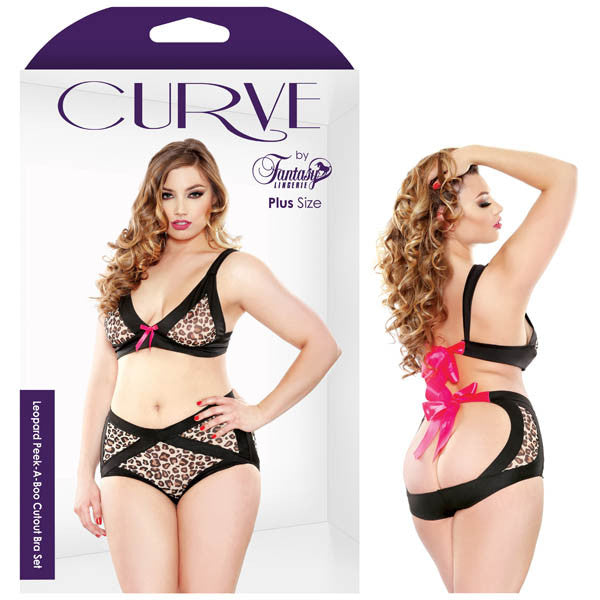 CURVE LEOPARD PEEK-A-BOO CUTOUT BRA SET