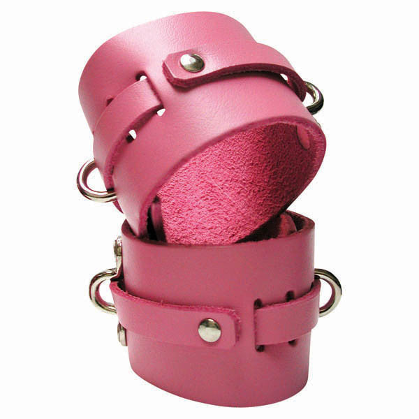 KINKLAB PINK BOUND LEATHER WRIST CUFFS