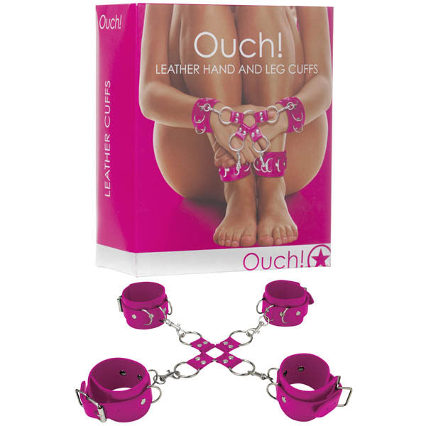 OUCH LEATHER HAND AND LEG CUFFS