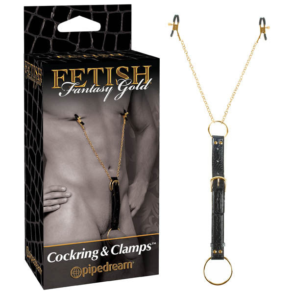 FETISH FANTASY GOLD COCKRING & CLAMPS