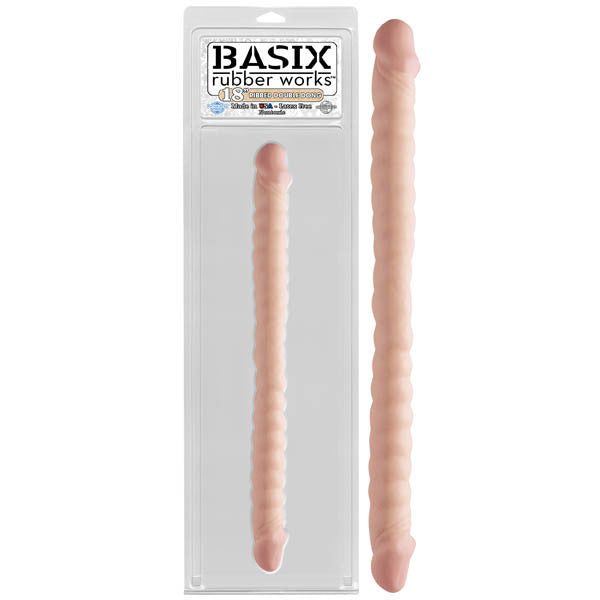 Basix Rubber Works 18'' Ribbed Double Dong