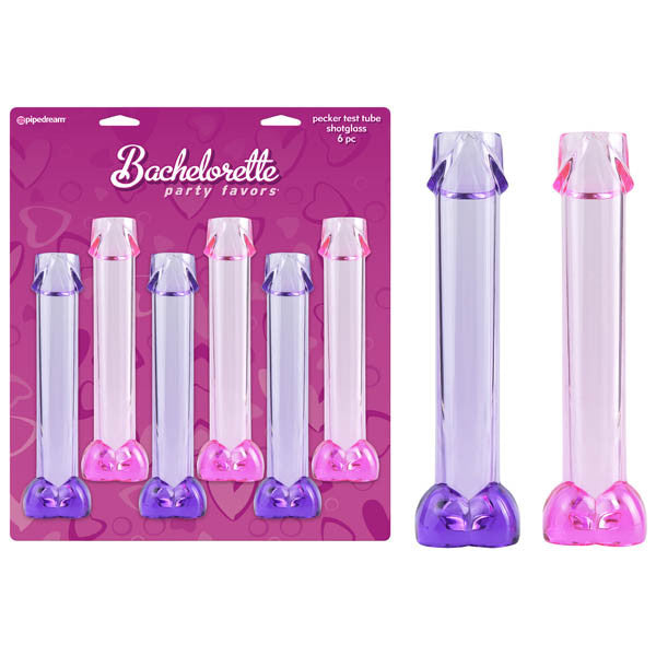 BACHELORETTE PARTY FAVORS PECKER TEST TUBE SHOTGLASSES