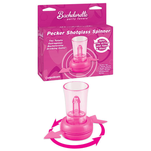 BACHELORETTE PARTY FAVORS PECKER SHOT GLASS SPINNER