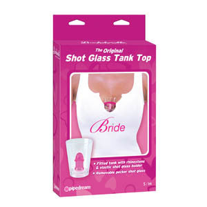BACHELORETTE PARTY FAVORS - THE ORIGINAL BRIDE SHOT GLAS TANK TOP