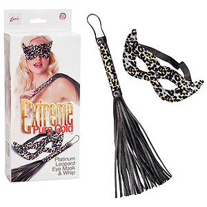 Extreme Pure Gold - Platinum Leopard Eye Mask & Whip