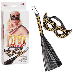 Extreme Pure Gold - Platinum Leopard Eye Mask & Whip