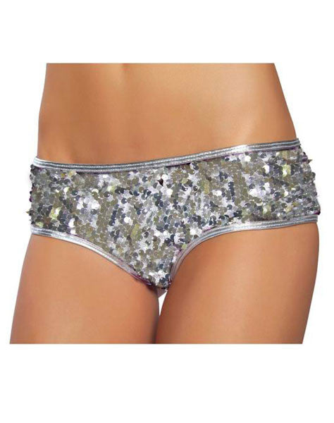 Sequin short silver