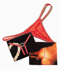 Diamond heart g-string - Red