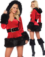 Plush Mini Dress and Black Fur
