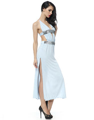 Long Sequin Detail Gown - Black