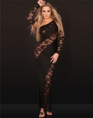 Asymmetric Cut Out Gown - Black