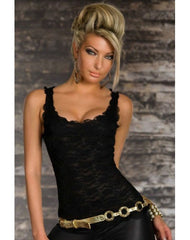 Lace Lady Vest Shirt - Black