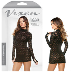 VIXEN COLLARED LACE DRESS WITH G-STRING