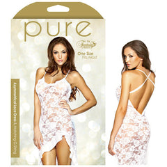 PURE ASYMMETRICAL LACE DRESS & MATCHING G-STRING