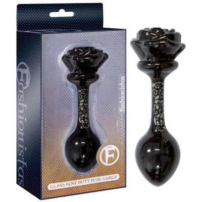 FASHIONISTAS GLASS ROSE BUTT PLUG