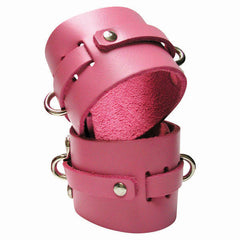 KINKLAB PINK BOUND LEATHER WRIST CUFFS